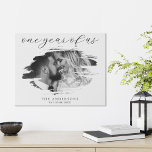 One Year of Us First Wedding Anniversary Faux Canvas Print<br><div class="desc">Create your own custom photo first wedding anniversary gift. Simple to personalize by adding one of you favorite pictures in a brush stroke shape and your own text.</div>