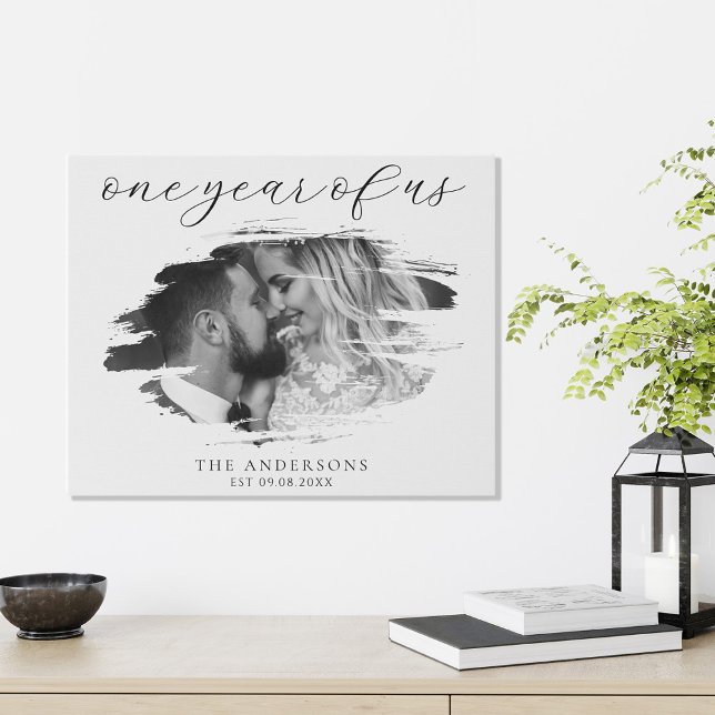 One Year of Us First Wedding Anniversary Faux Canvas Print (Creator Uploaded)