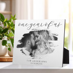 One Year of Us First Wedding Anniversary Plaque<br><div class="desc">Create your own custom photo first wedding anniversary gift. Simple to personalize by adding one of you favorite pictures in a brush stroke shape and your own text.</div>