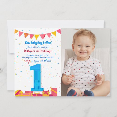 One Year Old Birthday Party Invitation