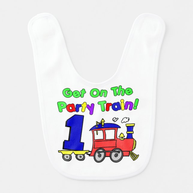 One Year Old Party Train Bib (Front)