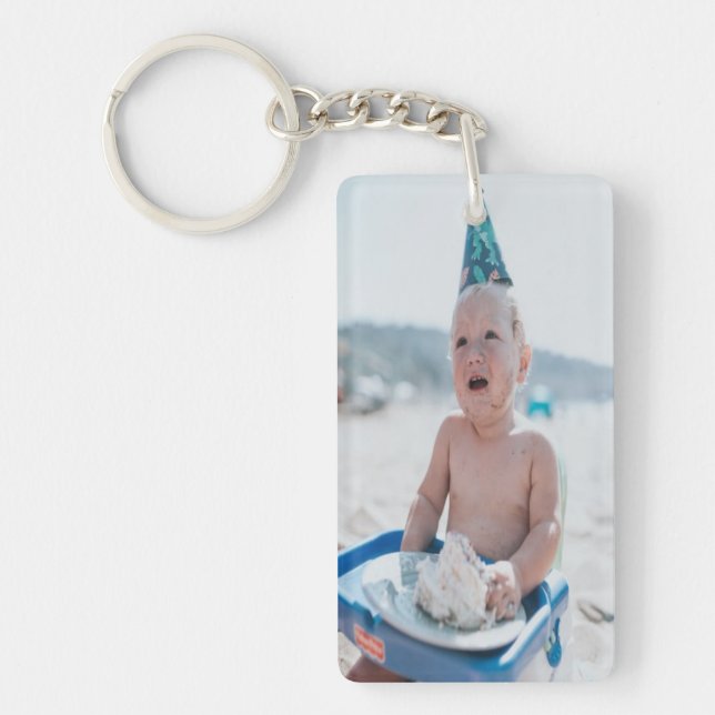 One year old photo memory first birthday souvenir  keychain (Front)