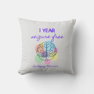 One Year Seizure Free Epilepsy Warrior Throw Pillow