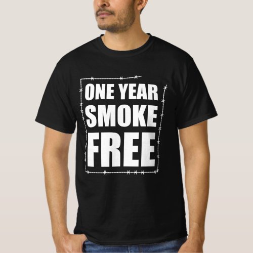 One Year Smoke Free Anniversary mens T_Shirt