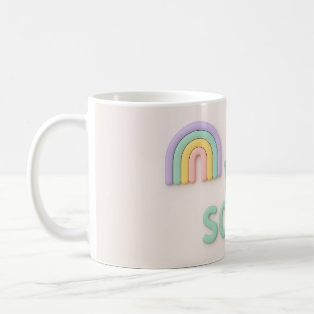 One Year Sober sobriety gift LGBT rainbow Coffee Mug (Left)