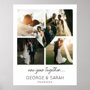 One Year Together Wedding Anniversary 5 Photo Poster