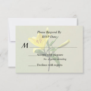 One Yellow Lily RSVP Card