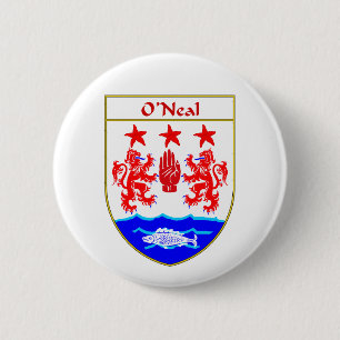 O'Neal Coat of Arms/Family Crest Pinback Button