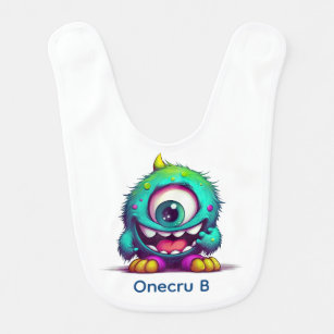 Onecru B is the one-eyed cheerful mini monster Baby Bib