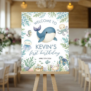 Oneder the Sea 16x20 Birthday Welcome Sign