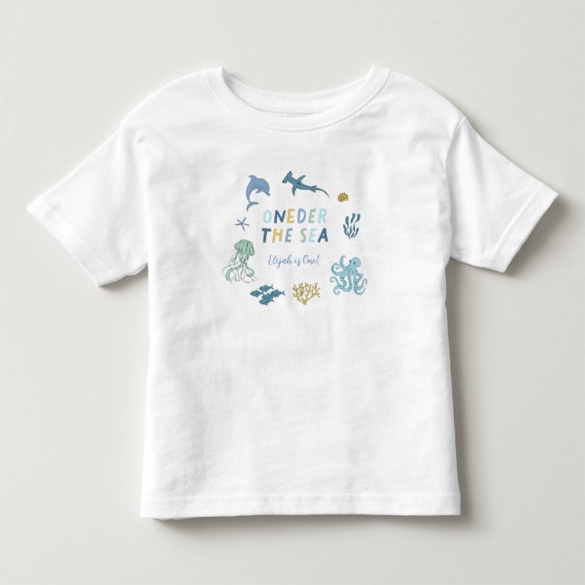 Oneder The Sea 1st Birthday Boy Toddler T-shirt (Front)