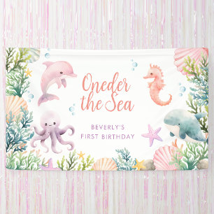 Oneder The Sea 1st Birthday Girl  Banner