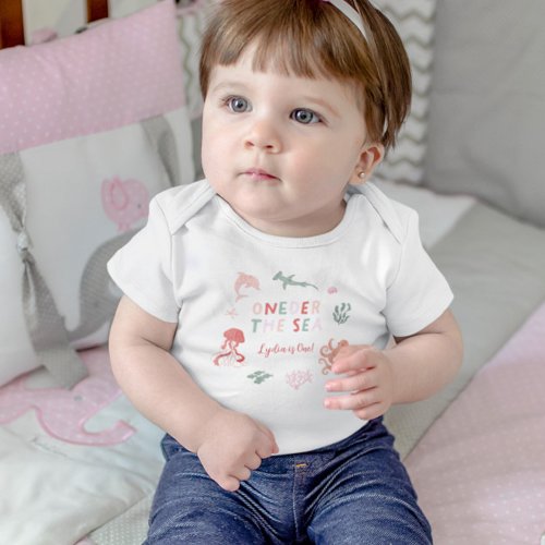 Oneder The Sea 1st Birthday Girl Toddler T_shirt
