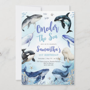 Oneder The Sea 1st Birthday Invitation