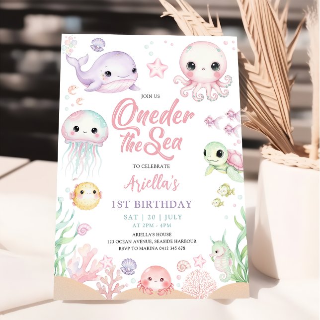 Oneder The Sea 1st Birthday Invitation (Creator Uploaded)