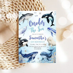 Oneder The Sea 1st Birthday Invitation