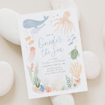 Oneder the Sea 1st Birthday Invitation<br><div class="desc">Celebrate your little one's special day with this under the sea themed birthday invitation,  featuring watercolor sea life of all sorts!</div>