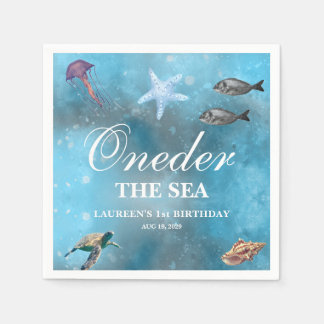 Oneder The Sea 1st Birthday Napkins