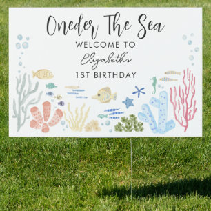 Oneder The Sea 1st Birthday Sign