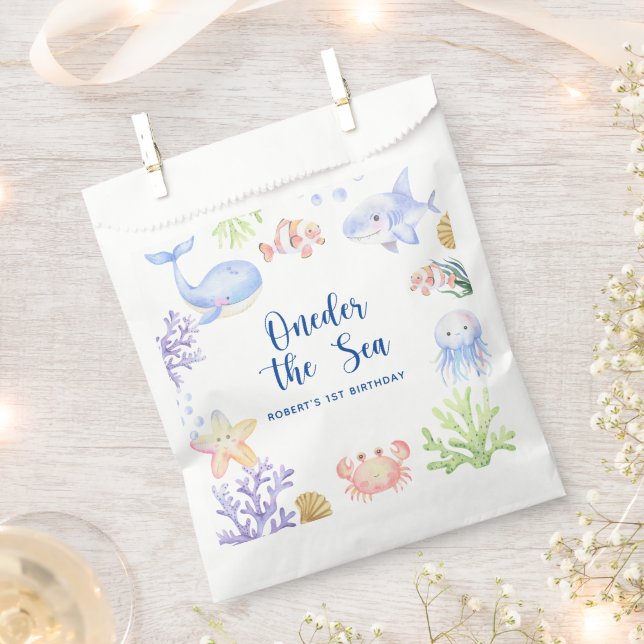 Oneder The Sea 1st Birthday Under The Sea Favor Bag (Clipped)