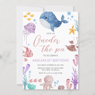 Oneder The Sea 1st Birthday Under The Sea Invitation