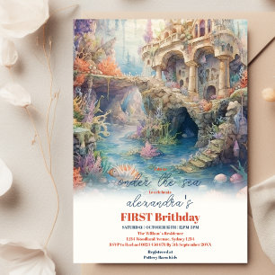 Oneder The Sea 1st Birthday Under The Sea Invitation