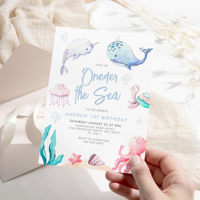 Oneder The Sea 1st Birthday Under The Sea Invitation (Creator Uploaded)