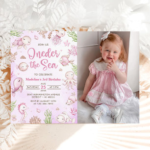 Oneder The Sea 1st Birthday Under The Sea Photo Invitation