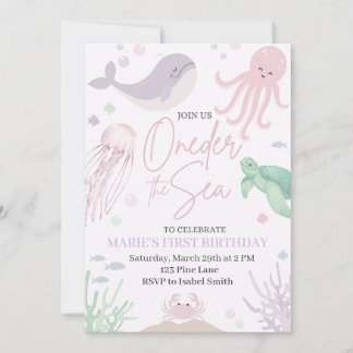 Oneder the Sea Birthday Invitation
