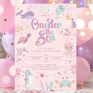 Oneder the Sea Birthday Invitation. Ocean Birthday Invitation