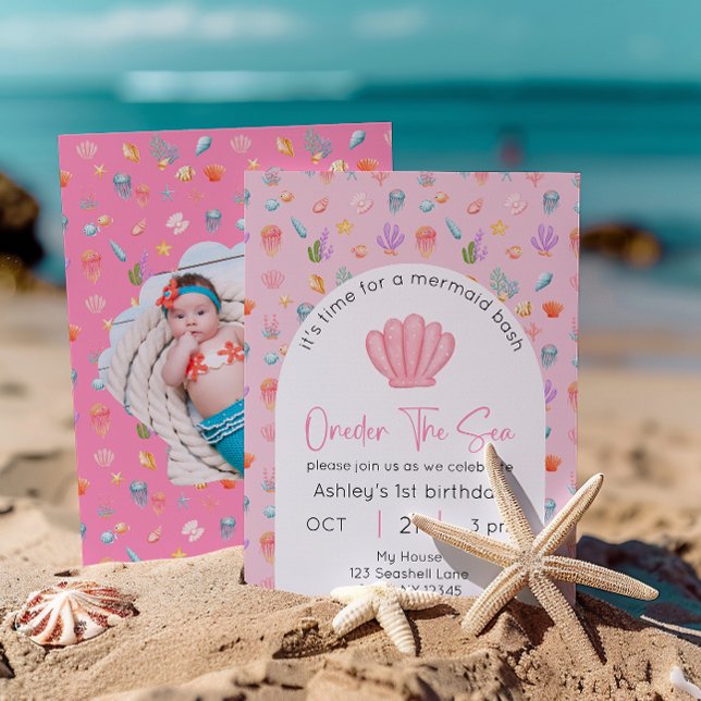 Oneder The Sea Birthday Photo Invitation (Creator Uploaded)