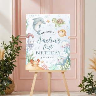 Oneder the Sea Birthday Welcome Sign