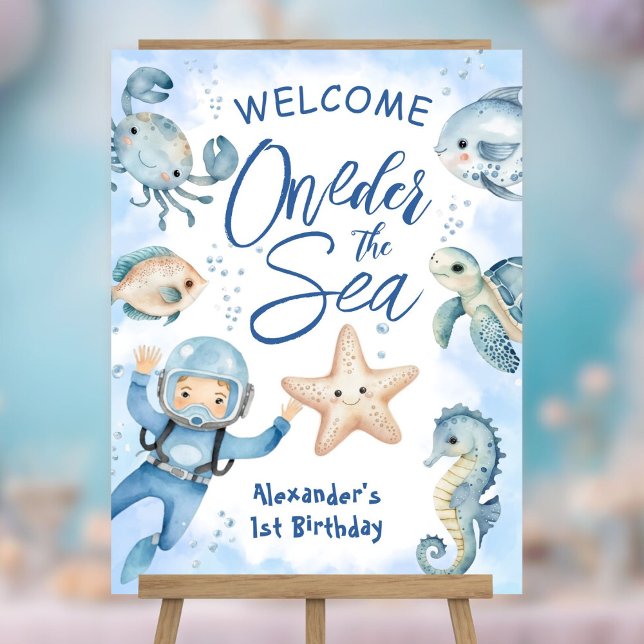 ONEder The Sea | Boy 1st Birthday Cute Ocean Foam Board (Creator Uploaded)