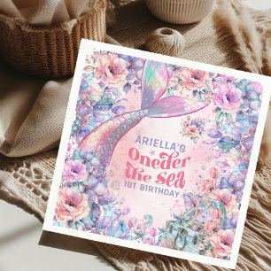 Oneder The Sea Flower Glitter Mermaid Tail  Napkins
