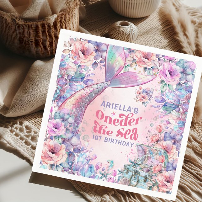 Oneder The Sea Flower Glitter Mermaid Tail  Napkins (Creator Uploaded)