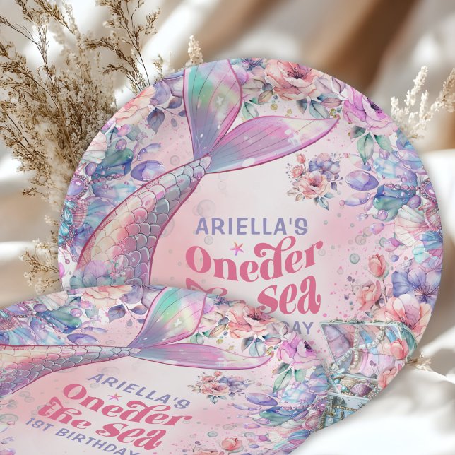 Oneder The Sea Flower Glitter Mermaid Tail  Paper Plates (Creator Uploaded)