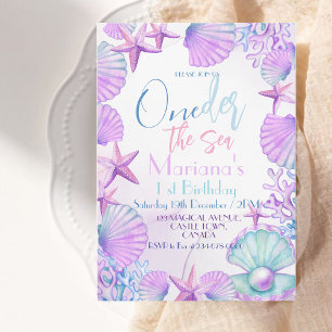 Oneder the Sea Girl Birthday Party Invitation