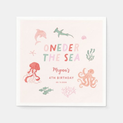 ONEder The Sea Girl Birthday Party Napkins