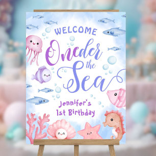 ONEder The Sea! Girls 1st Birthday Cute Ocean Foam Board