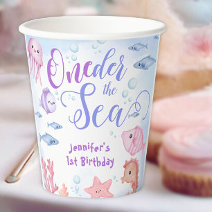 ONEder The Sea Girls 1st birthday Cute Ocean Paper Cups