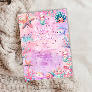 ONEder The Sea Kids 1st Birthday Party Invitation