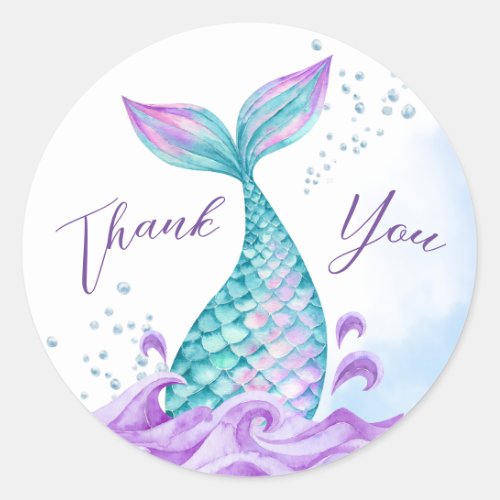 ONEder The Sea  Mermaid 1st birthday  Classic Round Sticker