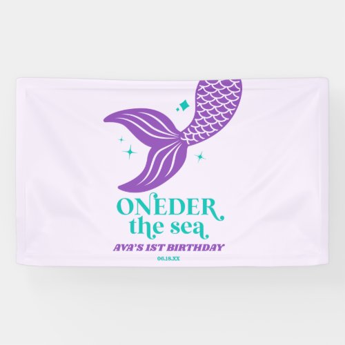 ONEder The Sea Mermaid 1st First Birthday Party Banner