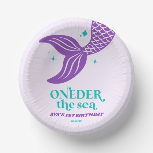 ONEder The Sea Mermaid 1st First Birthday Party Paper Bowls