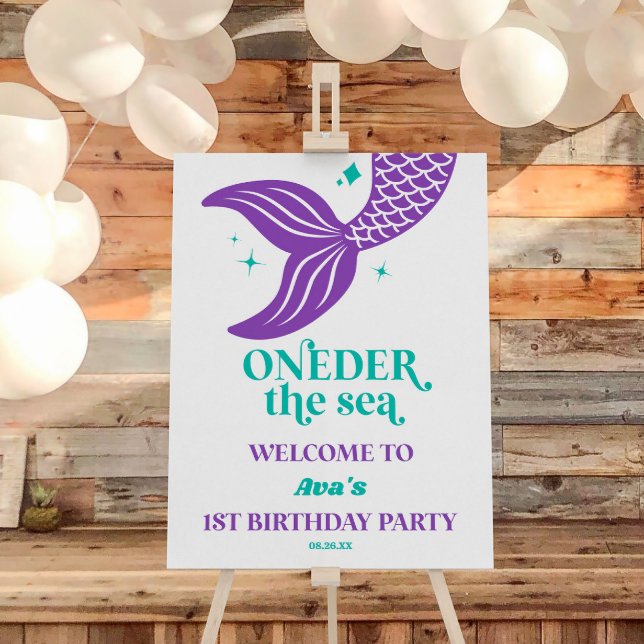 ONEder The Sea Mermaid Birthday Party Welcome Sign (Creator Uploaded)