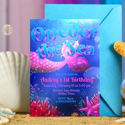 Oneder the Sea _ Mermaid Invitation