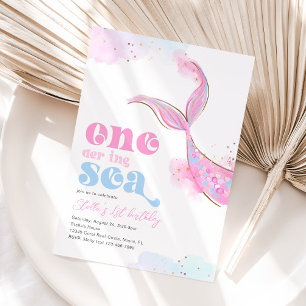 Oneder the Sea Mermaid Tail Invitation
