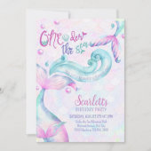 Oneder the Sea Mermaid Tails 1st Birthday Party Invitation (Front)
