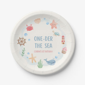 Oneder the Sea Nautical 1st Birthday Paper Plates