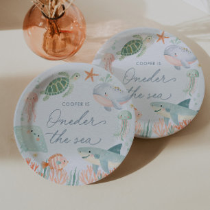 Oneder the Sea Nautical Ocean 1st Birthday Paper Plates